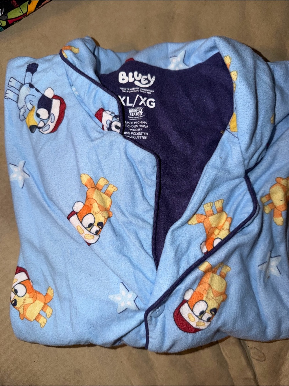 Target Blue Fleece men’s Pajama with Navy Trim